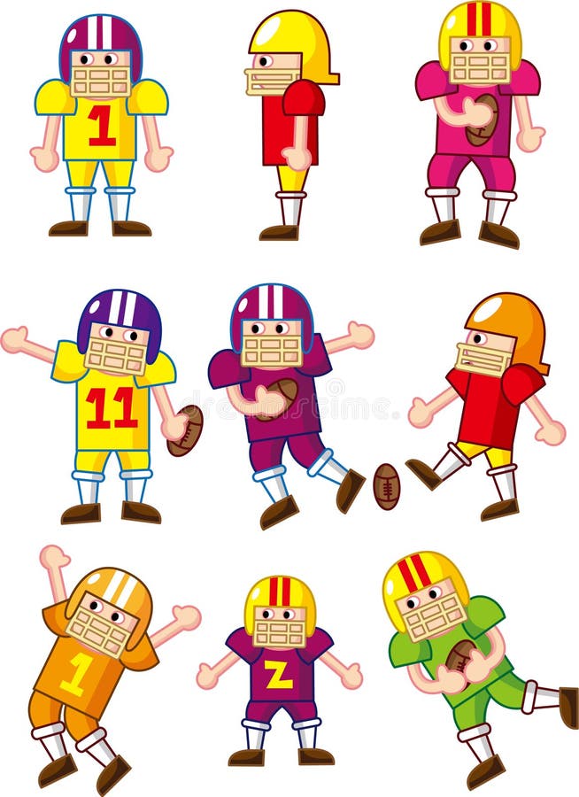 Cartoon Football player icon ,vector drawing