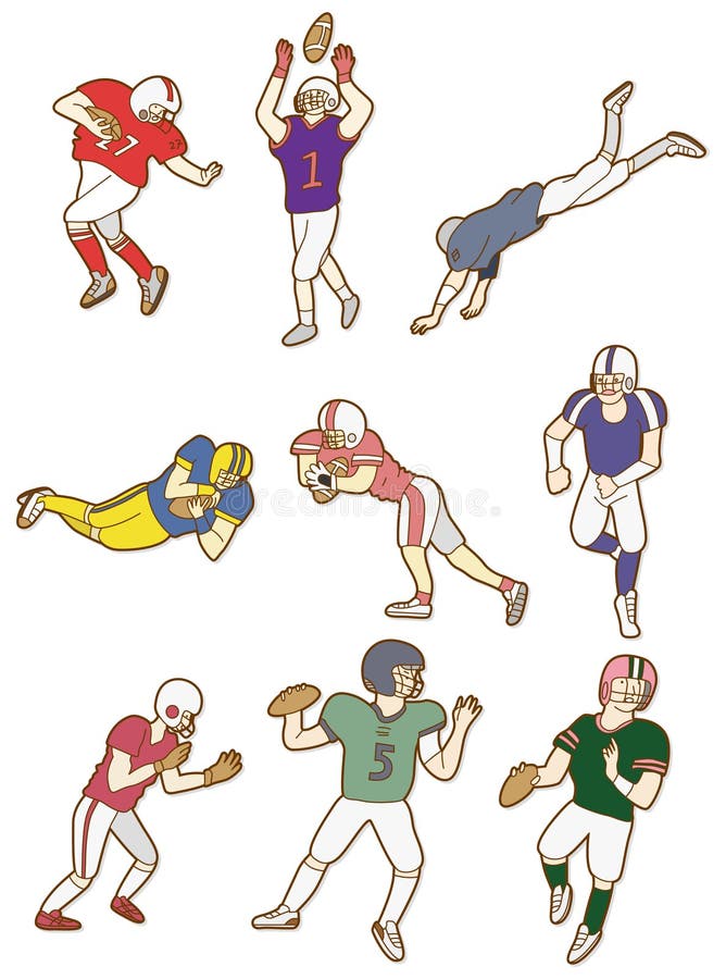 Cartoon football player icon,vector drawing