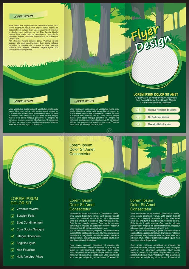 Cartoon Forest Brochure Trifold Template Design Stock Vector Cartoon Forest Brochure Trifold Template Design Stock Vector
