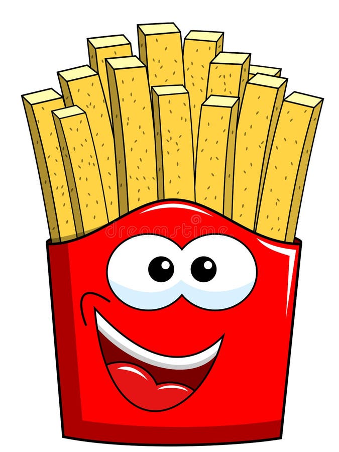 Cartoon French Fries Character Isolated Stock Vector - Illustration of
