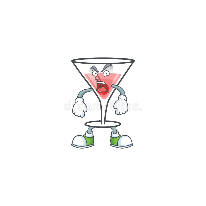 Cartoon fresh cocktail with the angry character stock illustration