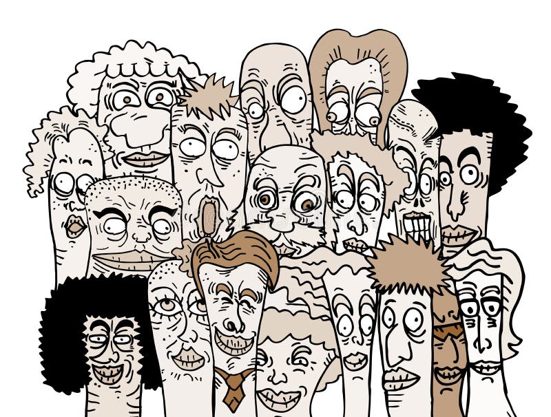 Cartoon friends art vector illustration