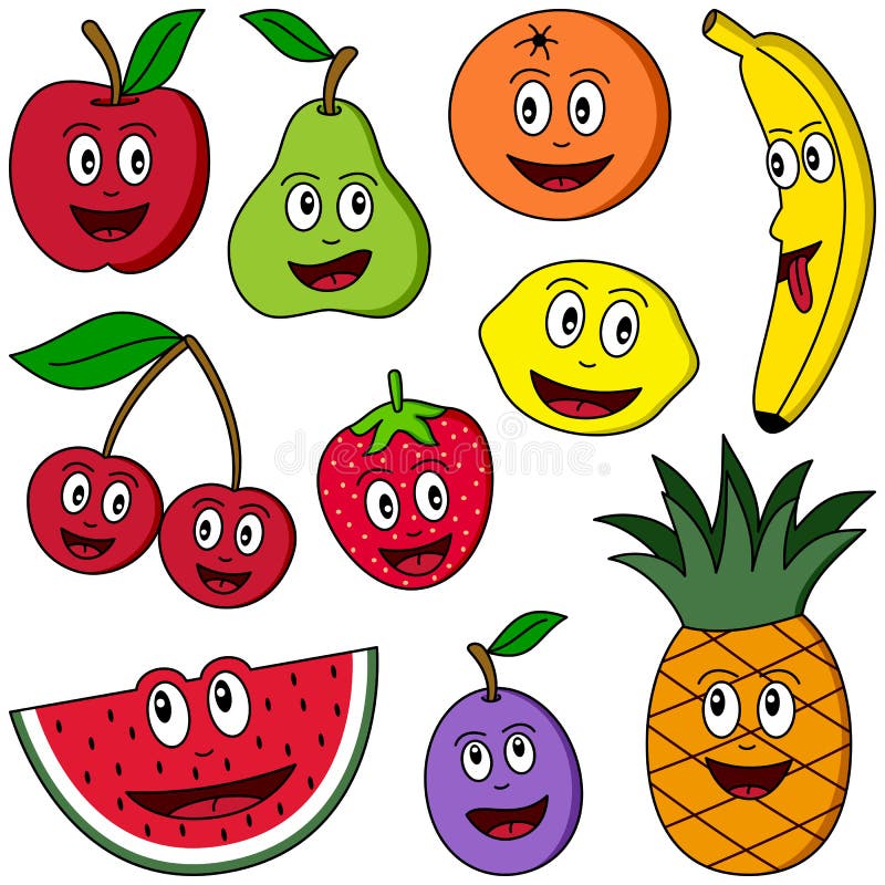 Fruits drawing over pink background Royalty Free Vector