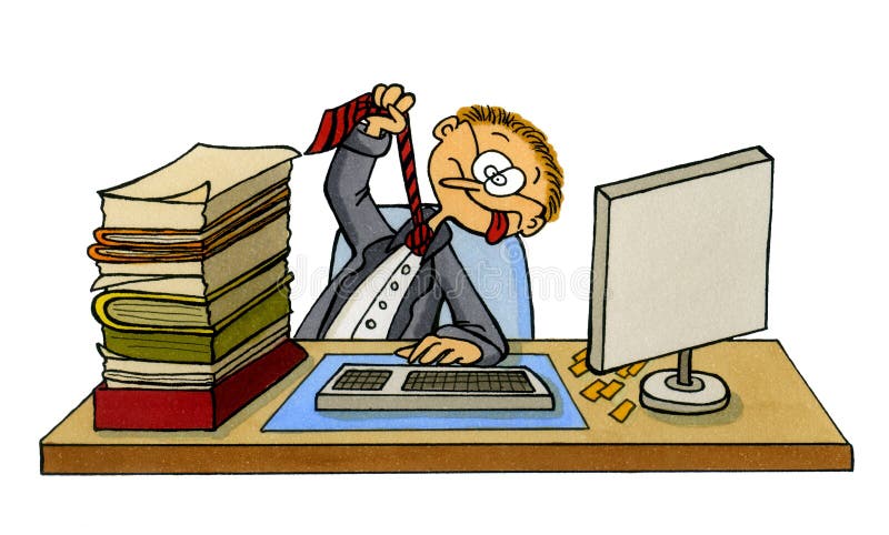 Cartoon Frustrated Office Worker Stock Illustrations ...