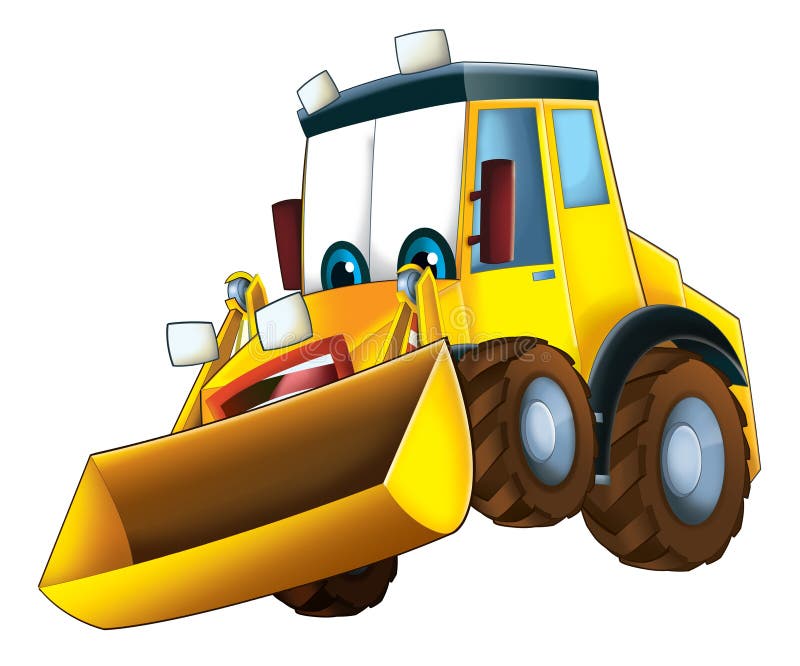  Cartoon  funny excavator  stock illustration Illustration 