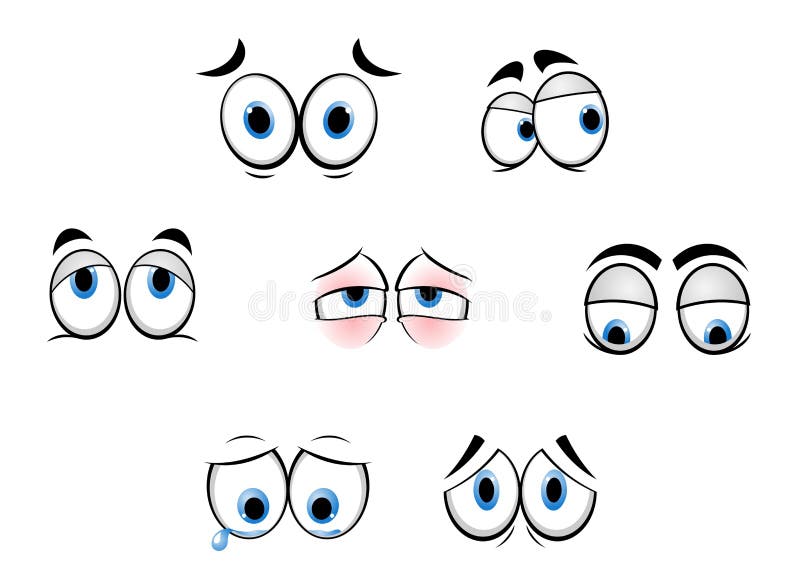 Set of cartoon funny eyes for comics design