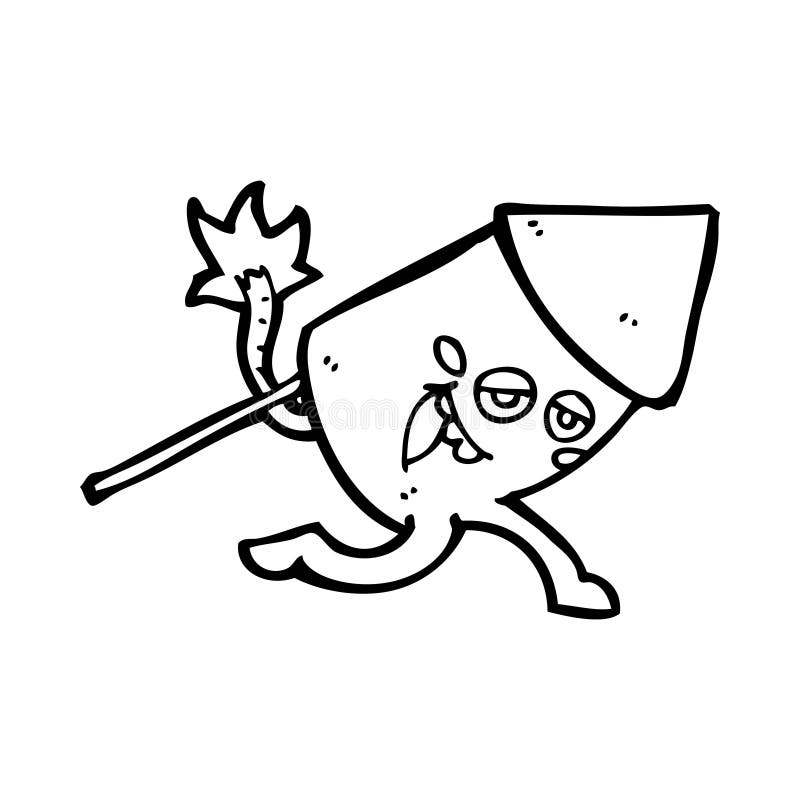 Cartoon Funny Firework Character Stock Illustration - Illustration of ...