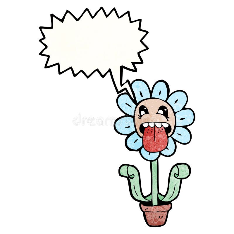 Cartoon funny flower stock vector. Illustration of doodle 38031726