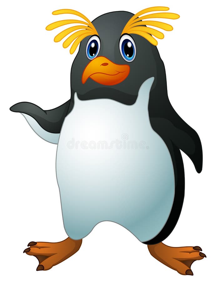 Cartoon funny penguin rockhopper royalty free illustration