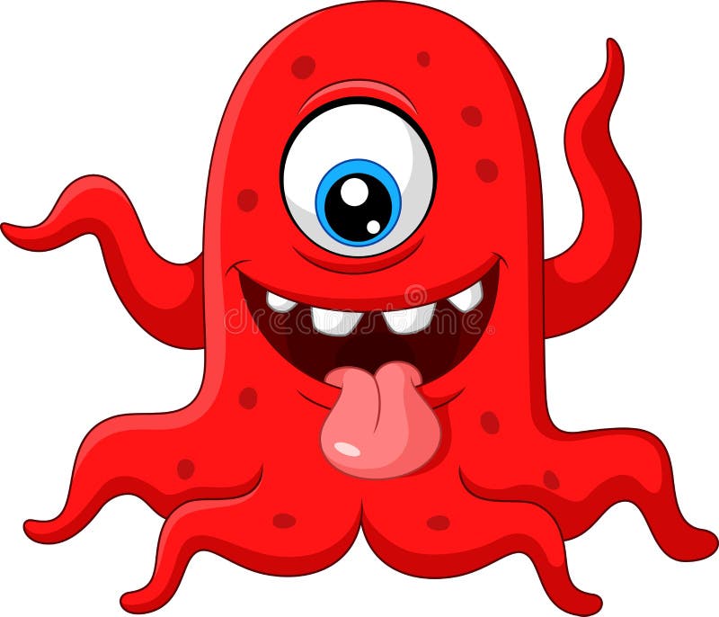 Cartoon funny red monster. 