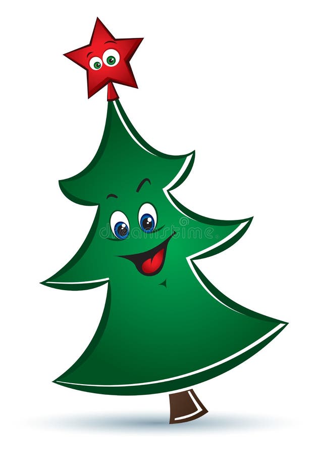 Cartoon Funny Vector Christmas Tree Stock Vector Illustration of