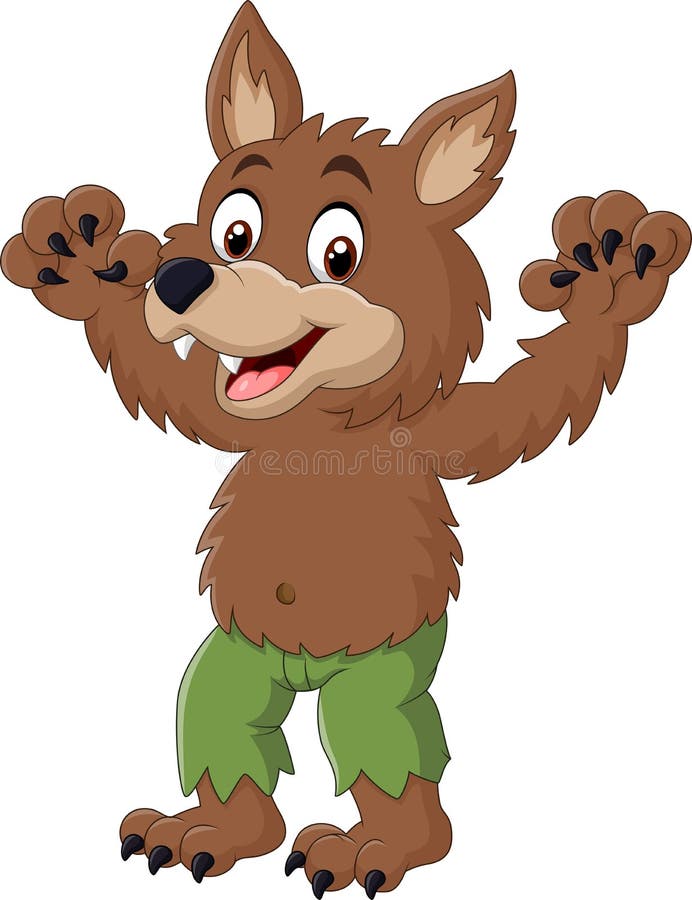 Cartoon Funny Werewolf Character Stock Vector Illustration of furry