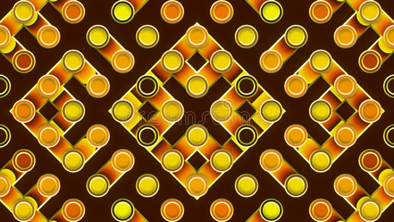 Cartoon geometric pattern with moving trendy gradient. 3d rendering animation stock illustration