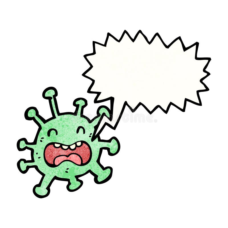 cartoon germ with speech bubble