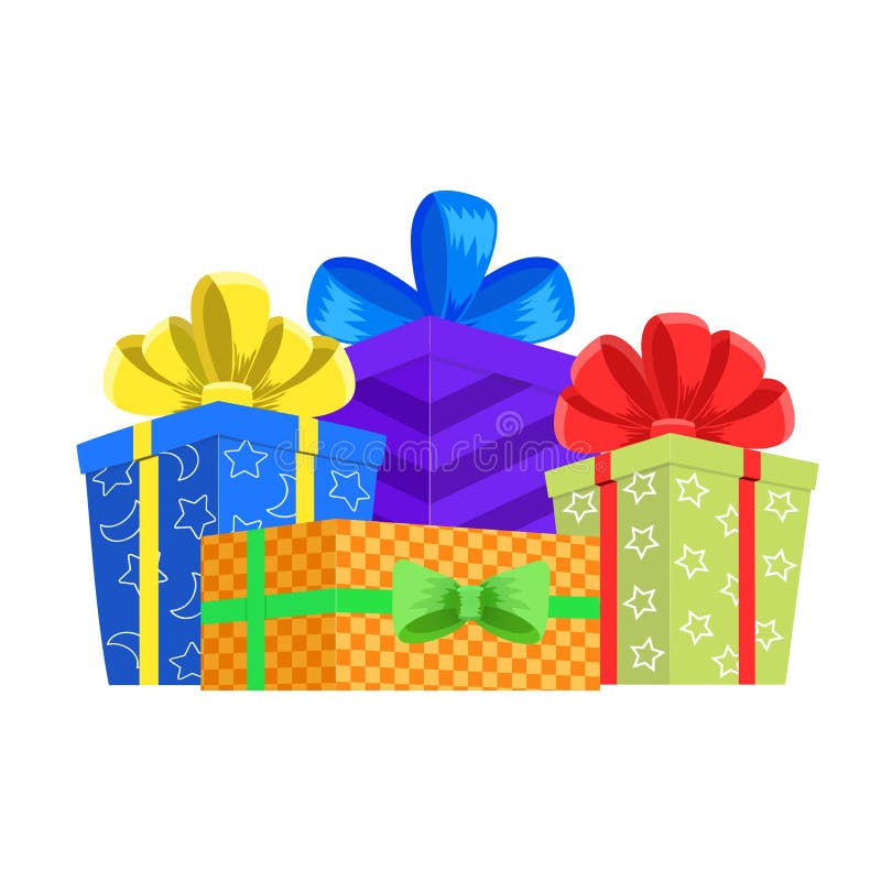 Cartoon Gift Box. Christmas Present, Gifting Box and Xmas Present Winter  Holidays or Birthday Party Gift Sign Stock Vector - Illustration of  giftbox, holiday: 153006071