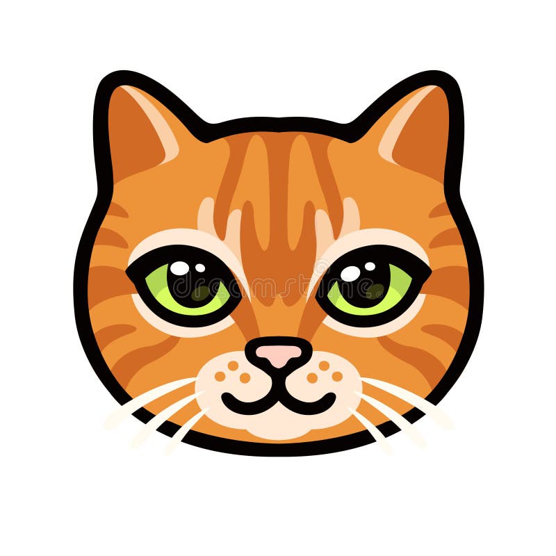 Cartoon ginger tabby cat face