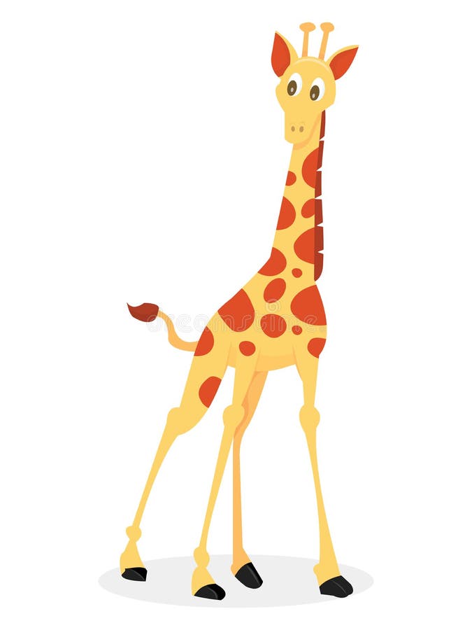 Cartoon Giraffe Looking Back Stock Illustration - Illustration of ...