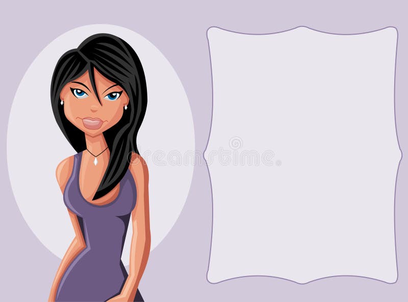 Cartoon girl stock vector. Illustration of pretty, beautiful - 17889789