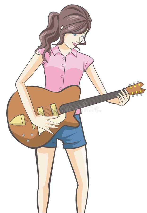 Cartoon Girl Playing Guitar in Isolated Background Stock Vector - Illustration of expression, isolated: 53305515 Cartoon Girl Playing Guitar in Isolated Background Stock Vector - Illustration of expression, isolated: 53305515