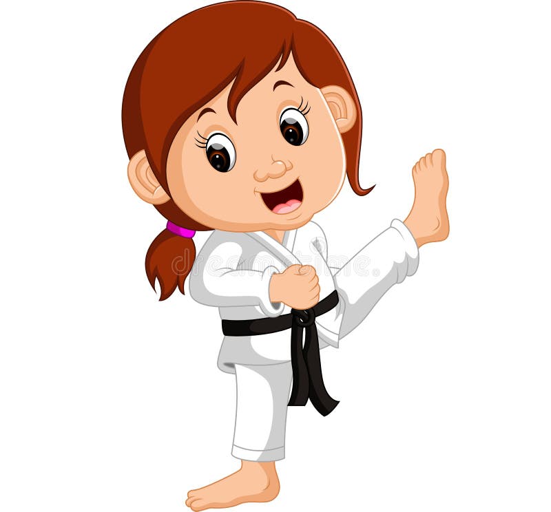 Cartoon Karate Girl stock vector. Illustration of girl - 2707146