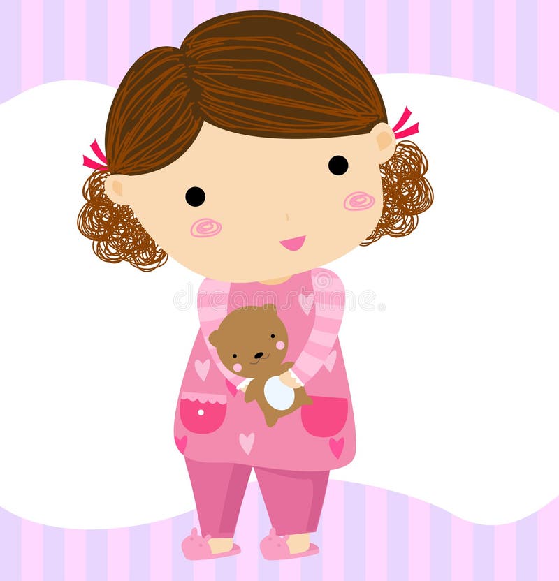 Cute Cartoon Summer Girl with Little Fawn Stock Illustration - Illustration  of people, fawn: 134693247