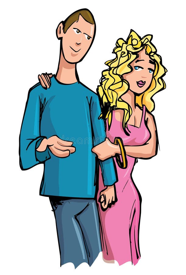 Cartoon Girlfriend and Boyfriend Stock Vector - Illustration of cute, hair:  19682404