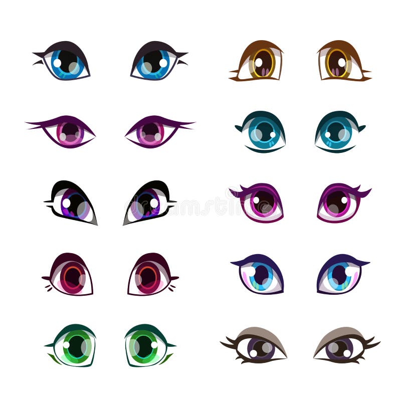 Premium Vector  The eye bundle set of cartoon anime style vector imagexa