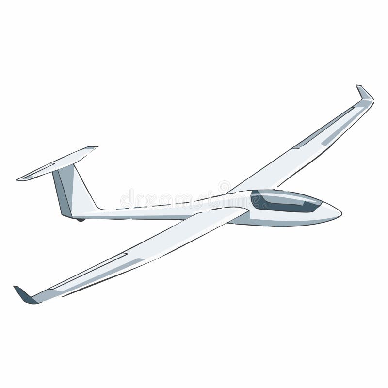 Cartoon Glider Plane Illustration Isolated on White royalty free illustration