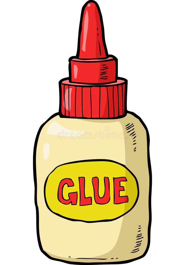Cartoon bottle of glue on a white background illustration.