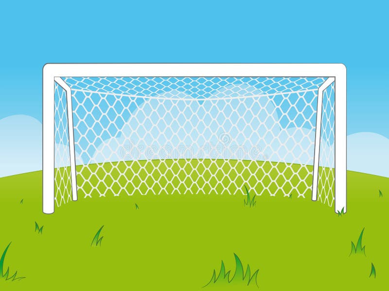Cartoon goalposts with a net.