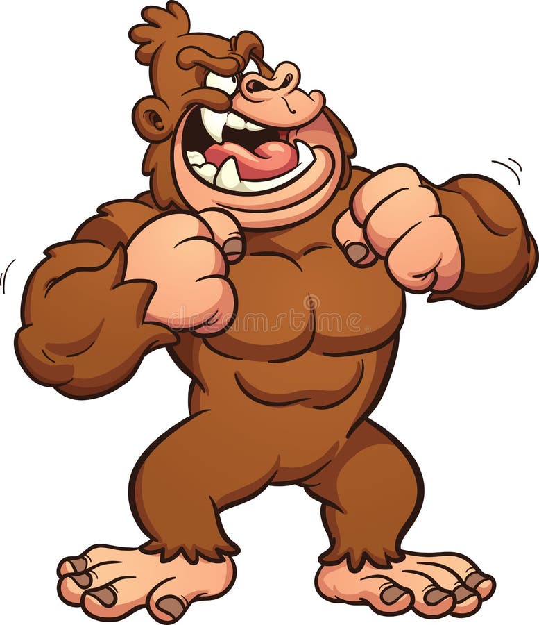 Cartoon gorilla stock vector. Illustration of brown, simple - 57955266