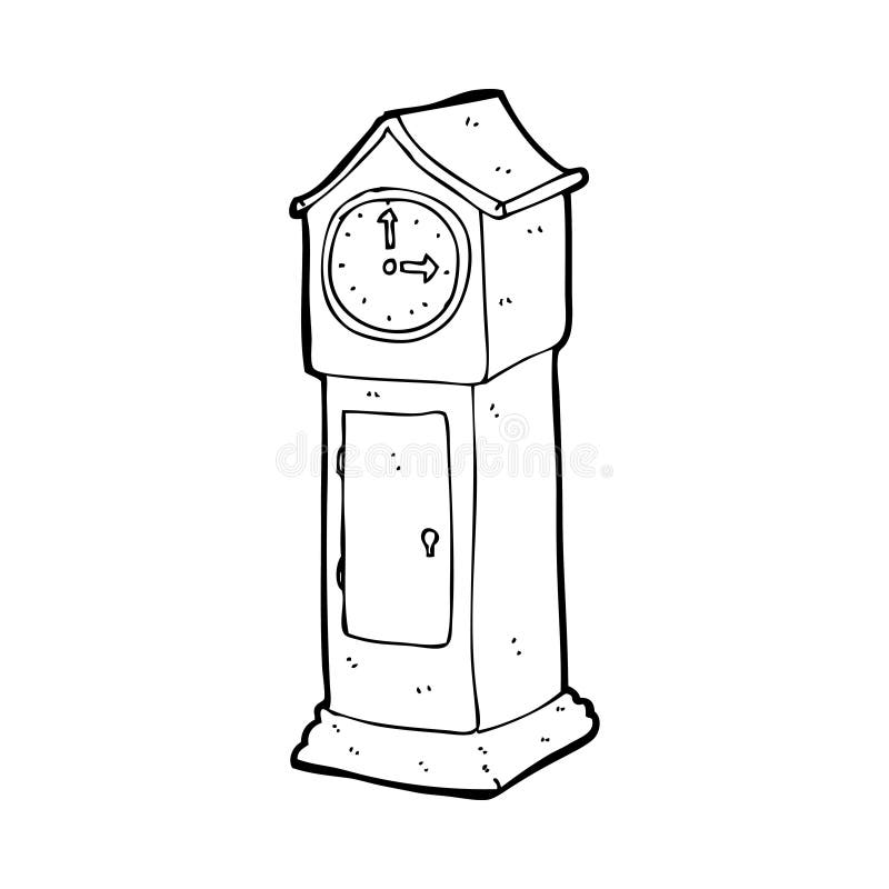 Cartoon grandfather clock stock illustration. Illustration of rough -  37032184