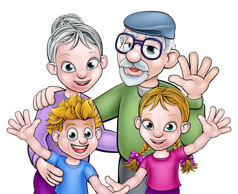 Cartoon Grandparents and Children Stock Vector - Illustration of citizens, happy: 80880136 Cartoon Grandparents and Children Stock Vector - Illustration of citizens, happy: 80880136