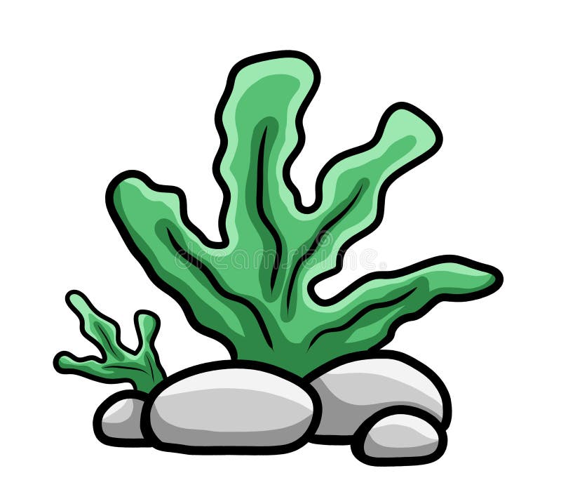 Cartoon seaweed stock illustration. Illustration of silly - 37021965