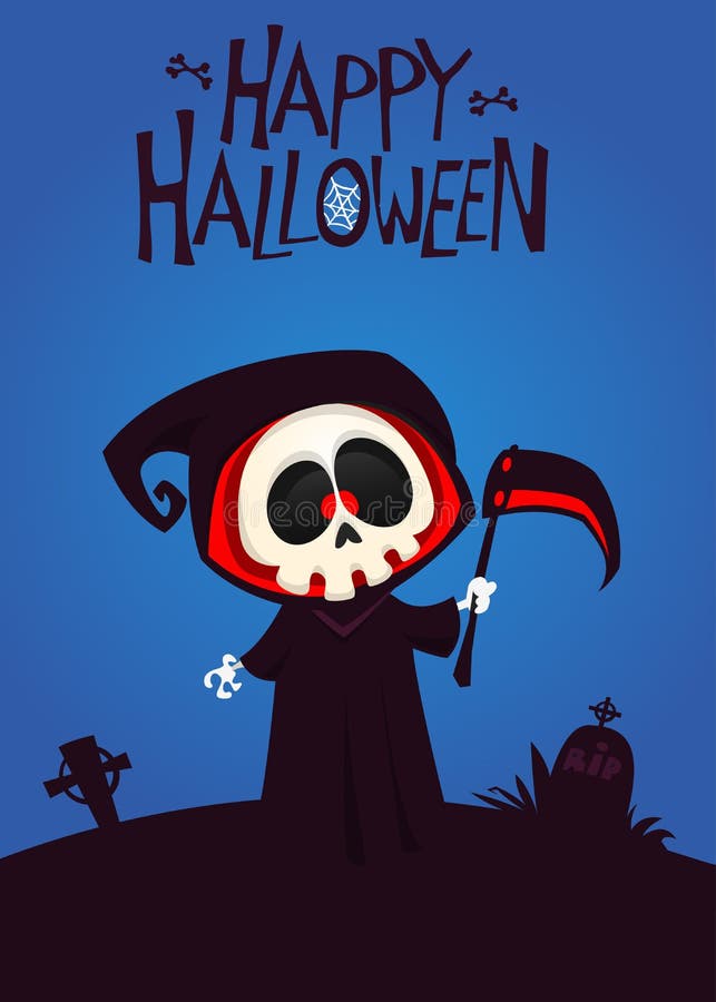 Cartoon Grim Reaper. Death Skeleton Illustration Stock Vector - Illustration of evil, funny: 196386670 Cartoon Grim Reaper. Death Skeleton Illustration Stock Vector - Illustration of evil, funny: 196386670
