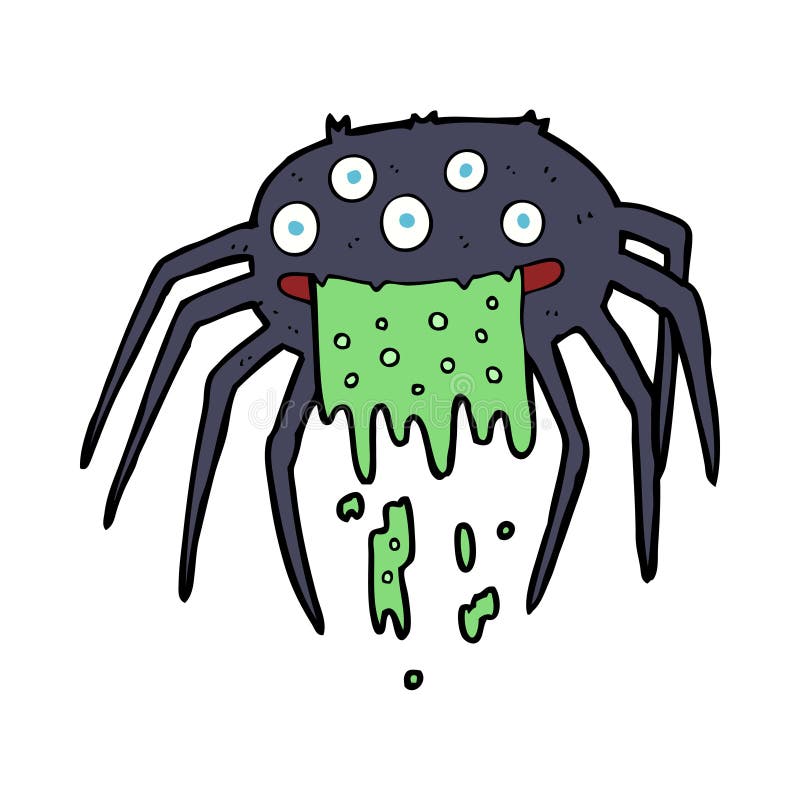 cartoon gross halloween spider