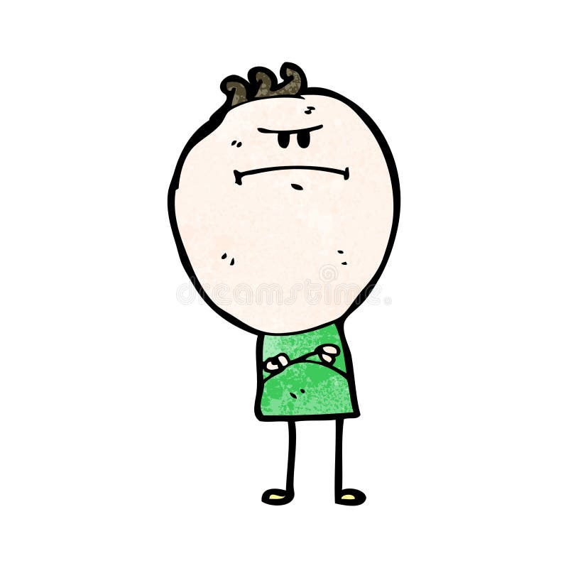 cartoon grumpy doodle man