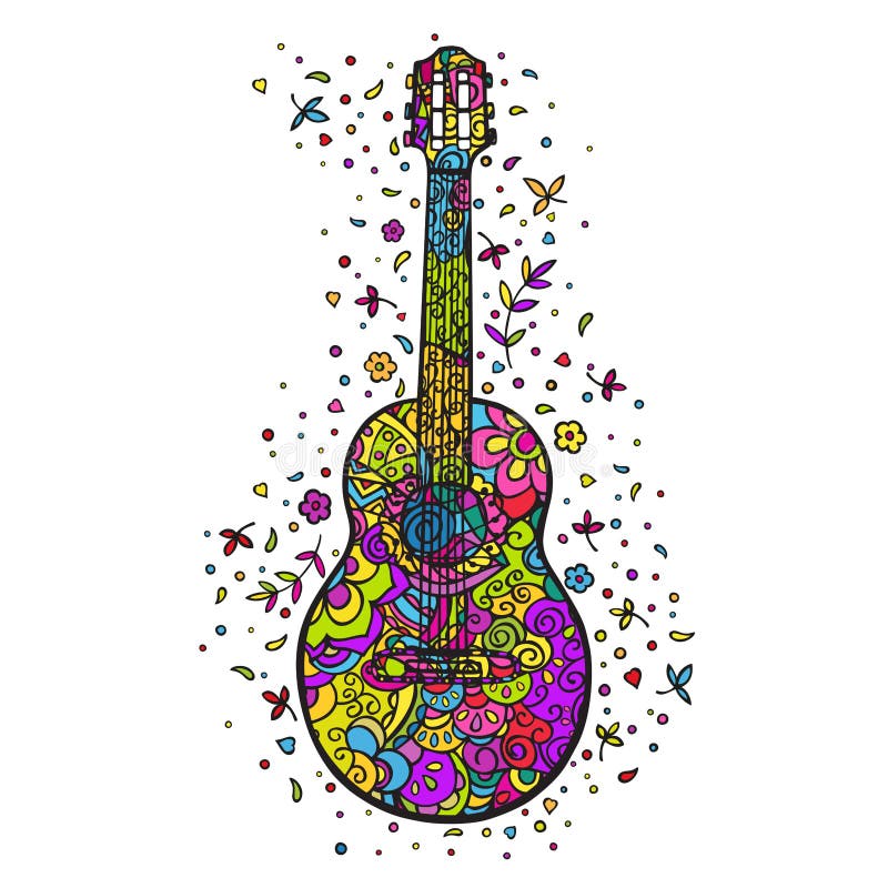 Cartoon Guitar. Color Doodling .Vector Illustration. Stock Vector - Illustration of icon, funny: 150335251 Cartoon Guitar. Color Doodling .Vector Illustration. Stock Vector - Illustration of icon, funny: 150335251