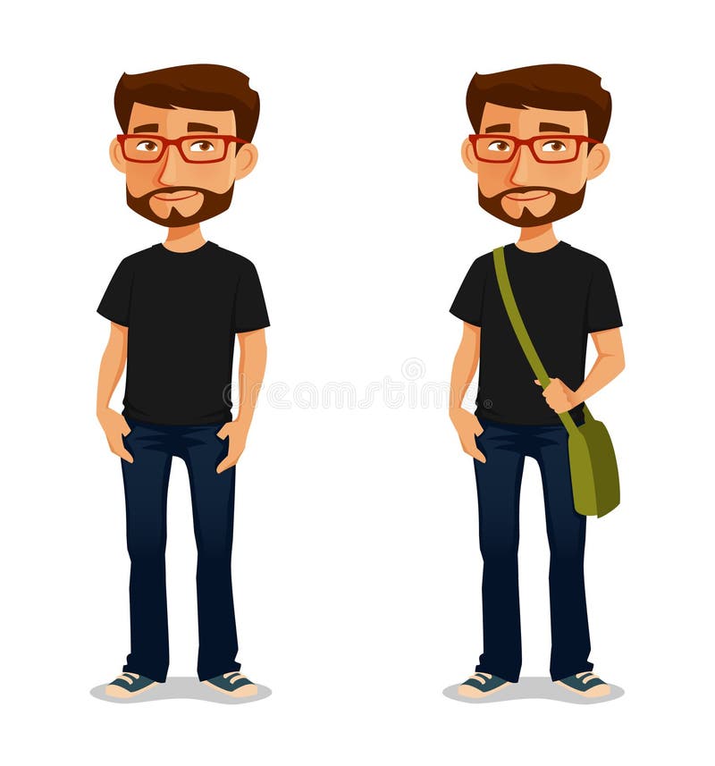 Portrait funny guy cartoon young people profile Vector Image