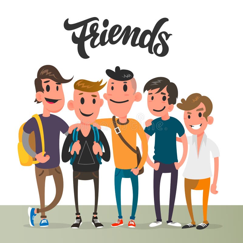 Cartoon Guys, Five Best Friends, Student Characters. Stock Vector - Illustration of education, character: 102396985 Cartoon Guys, Five Best Friends, Student Characters. Stock Vector - Illustration of education, character: 102396985