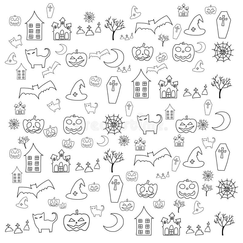 Cartoon halloween doodle element