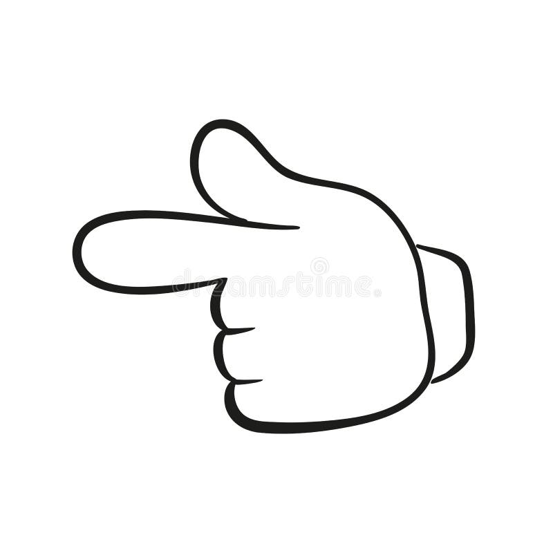 Cartoon Hand Gesture, Pointing Left Finger Stock Vector Illustration