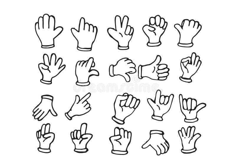 Cartoon hand gloved , illustration of various hands stock illustration Cartoon hand gloved , illustration of various hands stock illustration
