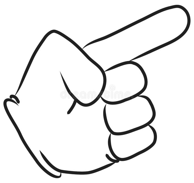 Cartoon hand pointing stock illustration