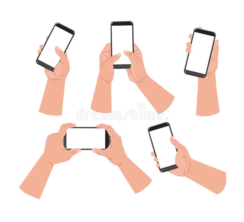 Cartoon Hands and Mobile Phone. Hand of Man Holding Phone and Touch Phone, Business Concept, Flat Design White Stock Vector - Illustration of female, modern: 190431913 Cartoon Hands and Mobile Phone. Hand of Man Holding Phone and Touch Phone, Business Concept, Flat Design White Stock Vector - Illustration of female, modern: 190431913