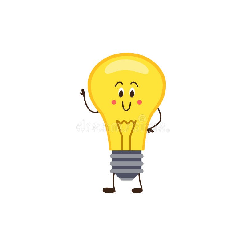 Cartoon Happy Character Light Bulb As Symbol Inspiration or Innovation Idea. Stock Vector - Illustration of cartoon, face: 214597190 Cartoon Happy Character Light Bulb As Symbol Inspiration or Innovation Idea. Stock Vector - Illustration of cartoon, face: 214597190