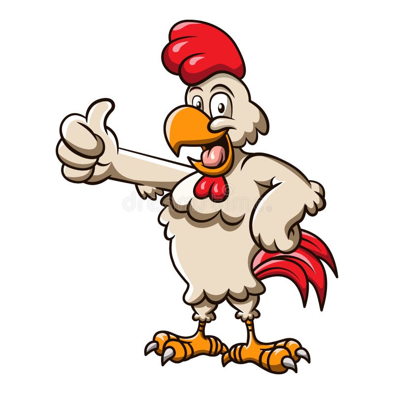 Cartoon Happy Chicken Giving the Thumbs Up. Vector Clip Art ...