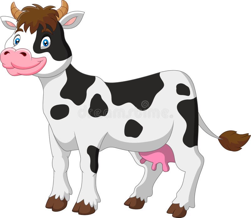 Cartoon Happy Cow a Standing Stock Vector - Illustration of bull, farm:  168868803