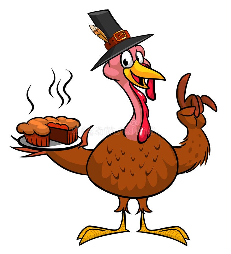 Cartoon Happy Cute Thanksgiving Turkey Bird. Vector Illustration ...