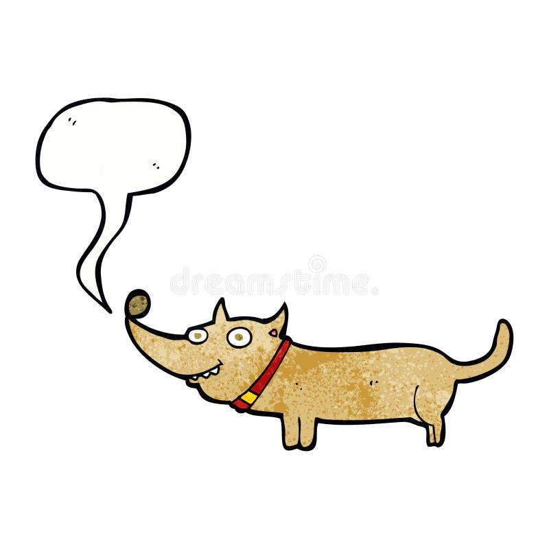 Cartoon Happy Dog with Speech Bubble Stock Illustration Illustration